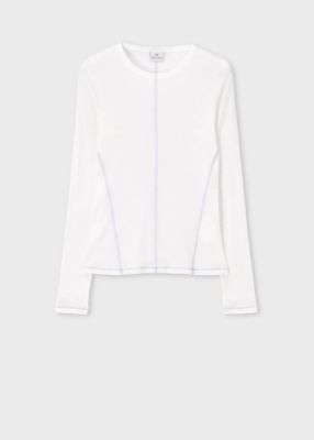 ＜Paul Smith (Women)＞ウィメンズ　コントラストステッチ　リブ　長袖カットソー（１６５４３０Ｊ３８７Ｒ）