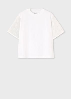＜Paul Smith (Women)＞ウィメンズ　レーススリーブ　コンビネーション　半袖カットソー（１６５４５０４３０ＶＷ）