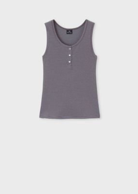 ＜Paul Smith (Women)＞ウィメンズ　マルチカラーボタン　ボーダー　タンクトップ（１６５４５２Ｊ３８４）