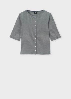 ＜Paul Smith (Women)＞ウィメンズ　ボーダー　ハーフスリーブ　カーディガン（１６５４５２Ｊ３８５）