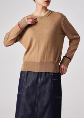 ウィメンズ アクセントカラー クルーネックニット