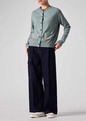 mebiuse⭐ ウィメンズ アクセントカラー カーディガン（165500KN409