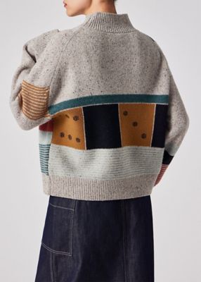 ウィメンズ ”Dice” パッチワーク ニット（165502KN411