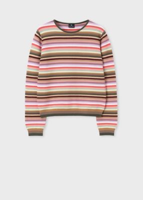 ＜Paul Smith (Women)＞ウィメンズ　マルチカラーボーダー　ニット（１６５５２２８１２Ｎ）