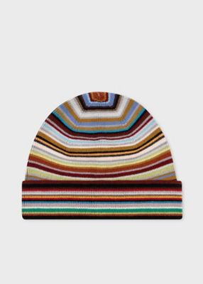 ＜Paul Smith (Men)＞シグネチャーストライプ　ニットキャップ（２３０３１６６５００Ｌ５４１＿＿＿＿）