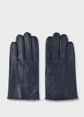 【Paul Smith】レザーグローブ（羊革（裏地:カシミヤ））　手袋　ブラック Paul Smith】レザーグローブ（羊革（裏地:カシミヤ）） 手袋