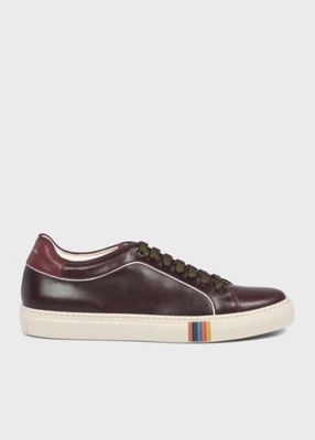 ＜Paul Smith (Men)＞アーティストストライプポイント　レザー　スニーカー（２３０８０３８５００ＢＡＳＳ＿＿＿＿）