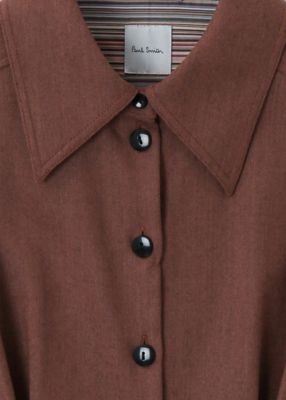 ウィメンズ ウールフランネル シャツワンピース  