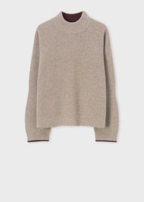 【未使用タグ付き・送料無料】Paul Smith ウールニットプルオーバーパーカ ウィメンズ リブ プルオーバーニット（235256KN112