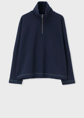 ウィメンズ ステッチ ハーフジップカットソー