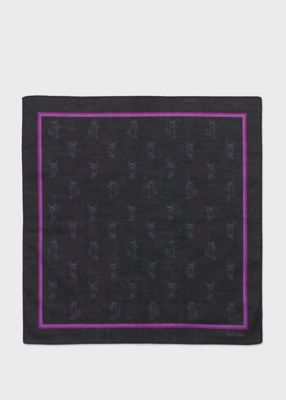 ＜Paul Smith (Men)＞”Ｍｏｖｉｎｇ　Ｃａｔ”　ハンカチ（２４０３５７８９１０ＨＡＮＫ＿＿＿＿）