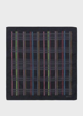 ＜Paul Smith (Men)＞”Ｍｕｌｔｉ　Ｃｈｅｃｋ”　ハンカチ（２４０３５８ＨＡＮＫ）
