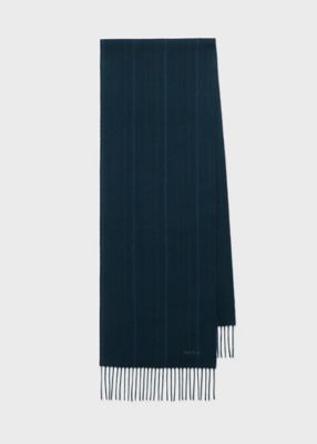 オールオーバーストライプ カシミヤブレンド マフラー