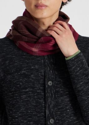 バイカラーチェック カシミヤブレンド マフラー（240412