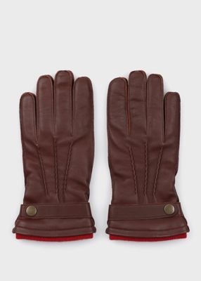 のぶ　ポールスミス　シグネチャーストライプ パイピング レザーグローブ シグネチャーストライプ パイピング グローブ / Paul Smith