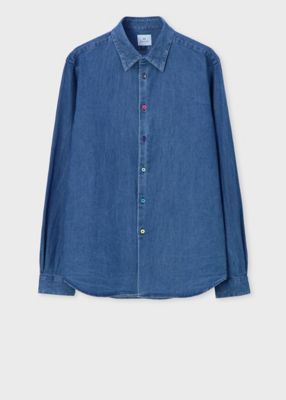 ＜Paul Smith (Men)＞マルチカラーボタン　デニムシャツ（２４２３０４６１０ＰＮ）