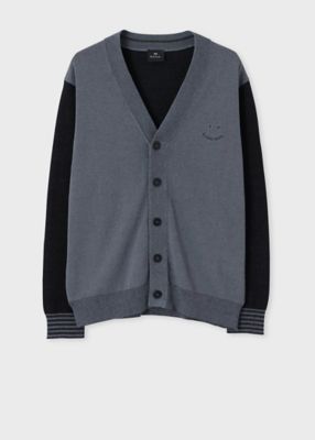 【超希少】ps paul smith カーディガン スマイル チェック 青 黒 超希少】ps paul smith カーディガン スマイル チェック 青 黒