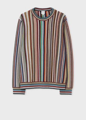 ＜Paul Smith (Men)＞”Ｓｉｇｎａｔｕｒｅ　Ｓｔｒｉｐｅ”　クルーネックニット（２４３４０９９０００９０４Ｙ＿＿＿＿）