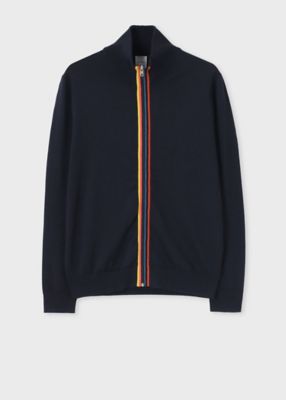 ＜Paul Smith (Men)＞アーティストストライプポイント　ジップアップニット（２４３４５１７７４Ｔ）
