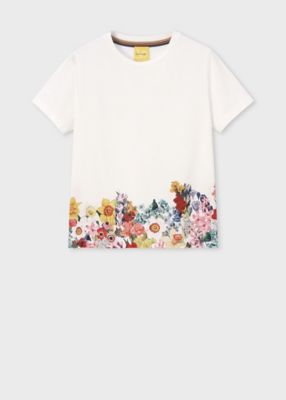 ＜Paul Smith (Women)＞ウィメンズ　”Ｃｏｌｌａｇｅ　Ｆｌｏｒａｌ”　半袖Ｔシャツ（２４５９０７５１００３２９Ｖ＿＿＿＿）