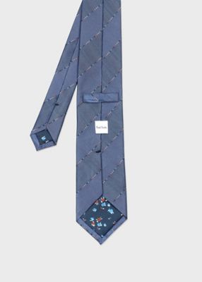 Paul Smith ポールスミス ネクタイ レジメンタル 裏地花柄 黒 白 美品】ポールスミス ネクタイ ストライプ レジメンタル 花柄