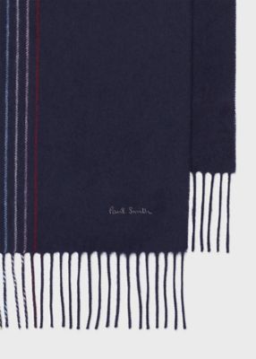 ハーフストライプ カシミヤブレンドマフラー（250411