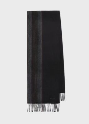 Paul Smith (Men)/ポール・スミス ハーフストライプ カシミヤブレンドマフラー(250411) 990クロ ネックウォーマー【三越伊勢丹/公式】