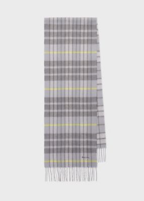 Paul Smith (Men)/ポール・スミス モノトーンチェック カシミヤブレンド マフラー(250413) 250グレー ネックウォーマー【三越伊勢丹/公式】