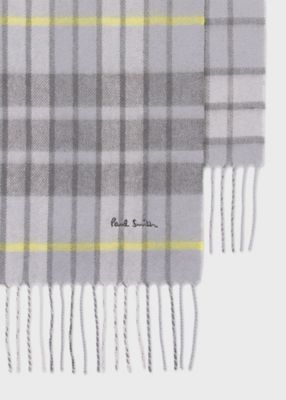 モノトーンチェック カシミヤブレンド マフラー（250413