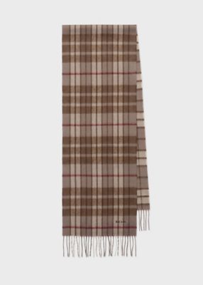Paul Smith (Men)/ポール・スミス モノトーンチェック カシミヤブレンド マフラー(250413) 390コゲチャ ネックウォーマー【三越伊勢丹/公式】