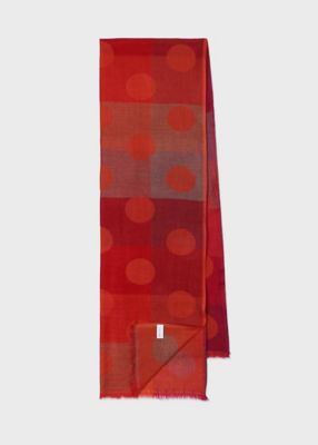 Paul Smith (Men)/ポール・スミス コントラストチェック & ドット ストール(250417) 590ワイン ネックウォーマー【三越伊勢丹/公式】