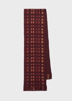 リバーシブルチェック ラッセル マフラー（250420RS） | Paul