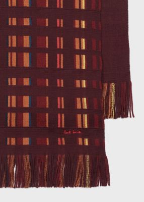 リバーシブルチェック ラッセル マフラー（250420RS） | Paul