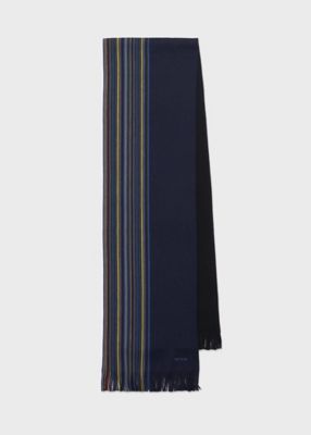Paul Smith (Men)/ポール・スミス ハーフストライプ ラッセル マフラー(250421RS) 190ネービーブ ネックウォーマー【三越伊勢丹/公式】