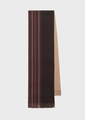 Paul Smith (Men)/ポール・スミス ハーフストライプ ラッセル マフラー(250421RS) 390コゲチャ ネックウォーマー【三越伊勢丹/公式】