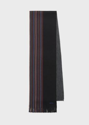 Paul Smith (Men)/ポール・スミス ハーフストライプ ラッセル マフラー(250421RS) 990クロ ネックウォーマー【三越伊勢丹/公式】