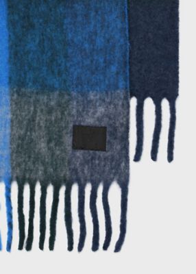 Cropped Logo” ブロックチェック チャンキーマフラー