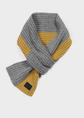 Paul Smith (Men)/ポール・スミス "Cropped Logo" バイカラー ショートマフラー(250426ECSKN) 290グレー ネックウォーマー【三越伊勢丹/公式】