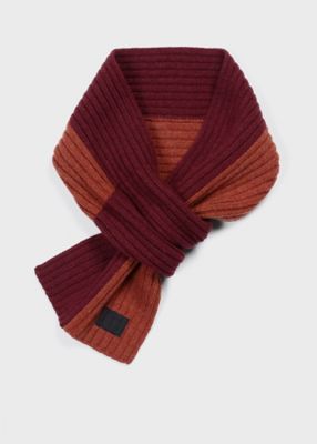 Paul Smith (Men)/ポール・スミス "Cropped Logo" バイカラー ショートマフラー(250426ECSKN) 590ワイン ネックウォーマー【三越伊勢丹/公式】