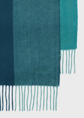 カラーブロッキング カシミヤブレンド マフラー