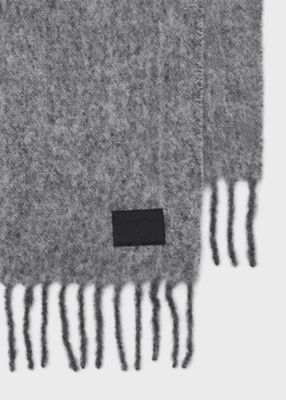 【Ri】LOGO MOHAIR MUFFLER グレー CLEL（クレイル）の「【CLEL】Mohair Blend Shaggy Design Large