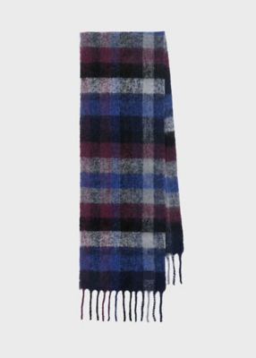 Cropped Logo” メリノウール チェックマフラー