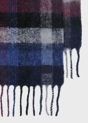 Cropped Logo” メリノウール チェックマフラー