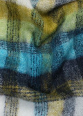 Cropped Logo” メリノウール チェックマフラー