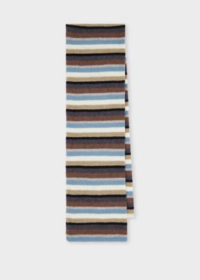 ＜Paul Smith (Men)＞”Ｓｅａｓｏｎａｌ　Ｓｔｒｉｐｅ”　ウールマフラー（２５０４４４１５１ＭＫ）