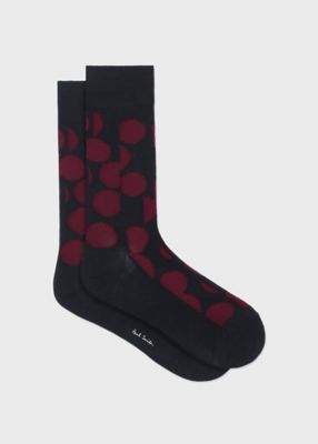 ＜Paul Smith (Men)＞コントラストスポット　ソックス（２５０６１５ＣＳ）