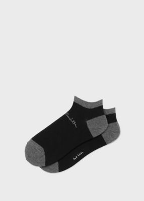 ロゴ2足セット　Paul Smith ロゴ刺繍 ソックス 黒 2034-0043-1.jpg