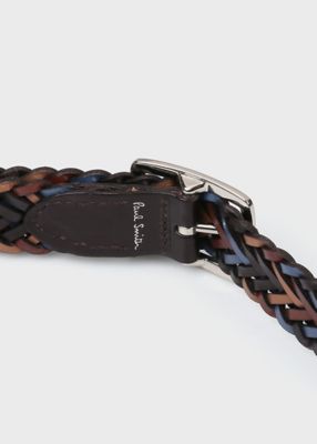 ポールスミス ブラウン カラーステッチ エンボスロゴ ベルト マルチカラー Paul Smith ポールスミス ベルト ロゴ マルチカラー ヴィンテージ