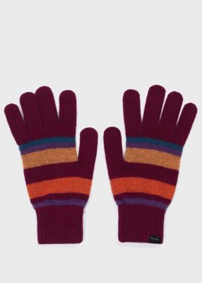 カラフルボーダー ニット グローブ（250765415MK） | Paul