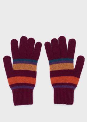 カラフルボーダー ニット グローブ（250765415MK） | Paul